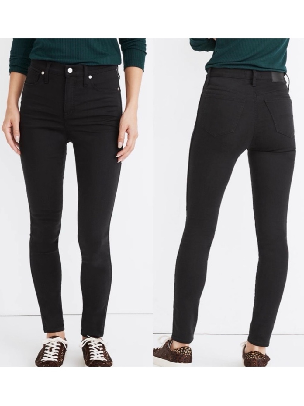 Madewell 10” High Rise Skinny Jeans Tencel Denim Edition: Lunar Black Wash